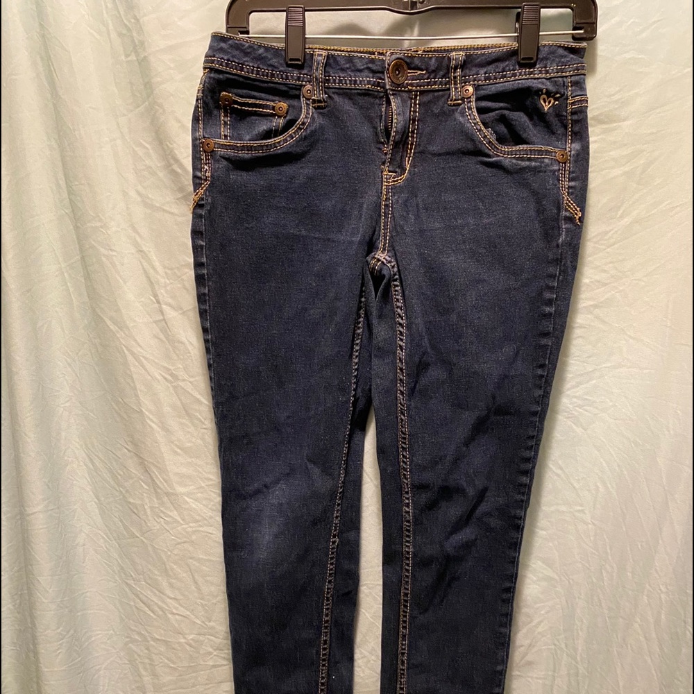 Justice dark blue jeans size 14R skinny - Picture 1 of 6